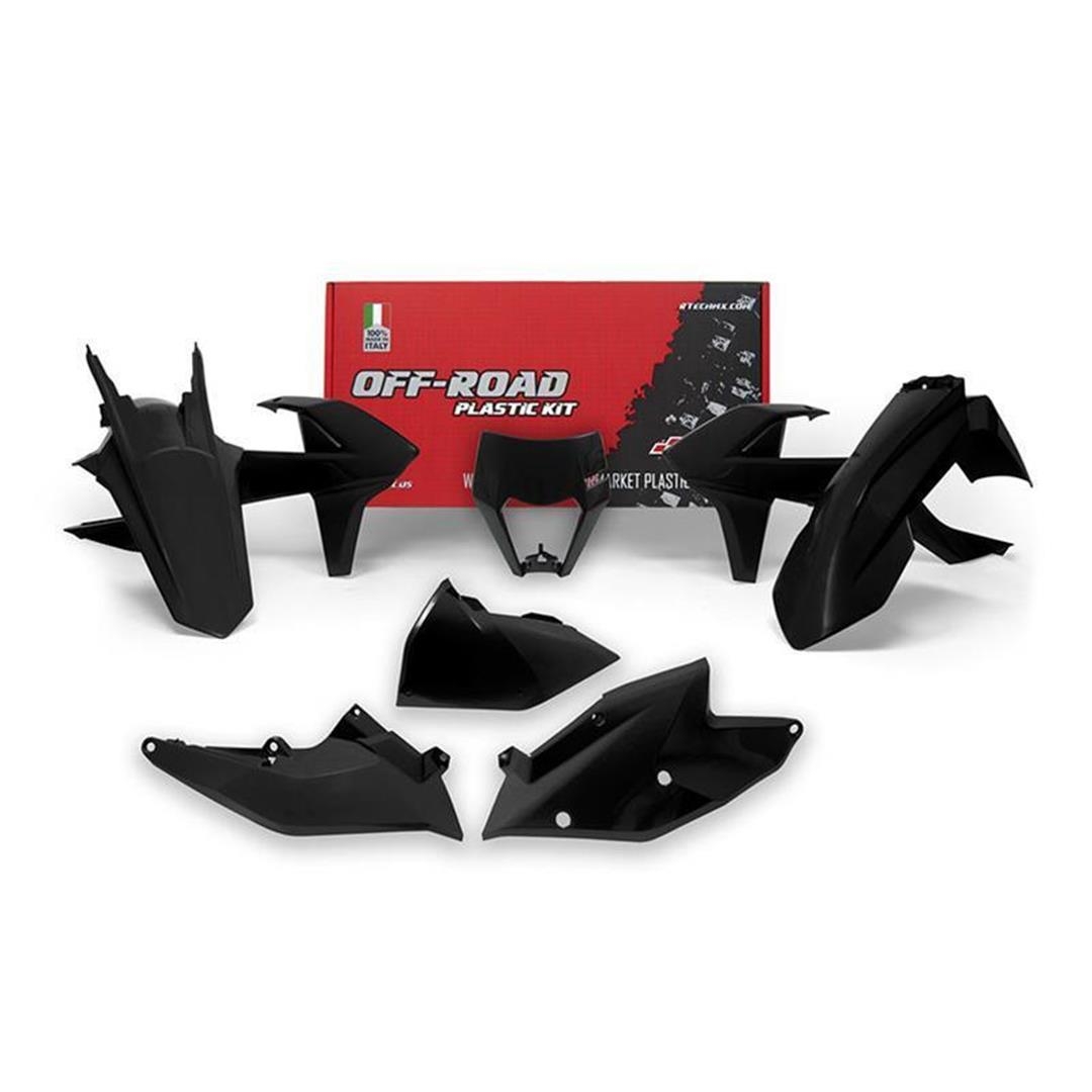 Rtech Plastikkit für KTM EXC 17-19  Schwarz 6-teilig RTech KTM Plastik-Kits ZAP-Technix-Shop