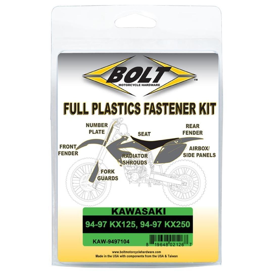 BOLT Schraubenkit für Plastikteile Kawasaki 94-97 KX 125, 94-97 KX 250 Schraubenkits für Plastikteile ZAP-Technix-Shop