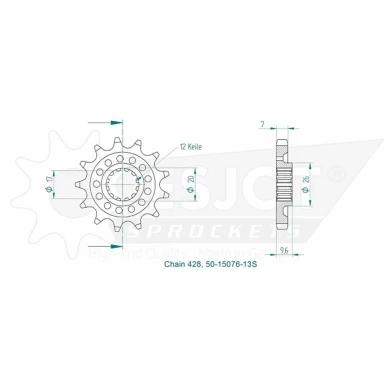 Motorritzel ( D ) für KTM SX85 18- 13 Zähne KTM / HSQ Motorritzel ZAP-Technix-Shop