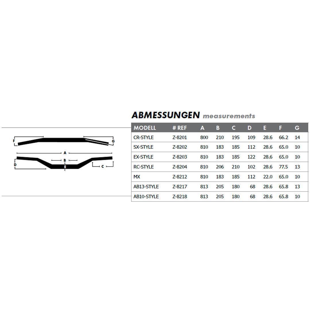 ZAP TechniX FX-Lenker AB10-Style orange ZAP Lenker 28.6mm ZAP-Technix-Shop