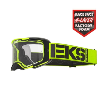 EKS LUCID RACE FACE GOGGLE CALIBER FLO YELLOW – CLEAR LENS EKS Lucid ZAP-Technix-Shop