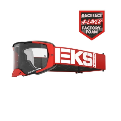 EKS LUCID RACE FACE GOGGLE CALIBER RED – CLEAR LENS EKS Lucid ZAP-Technix-Shop