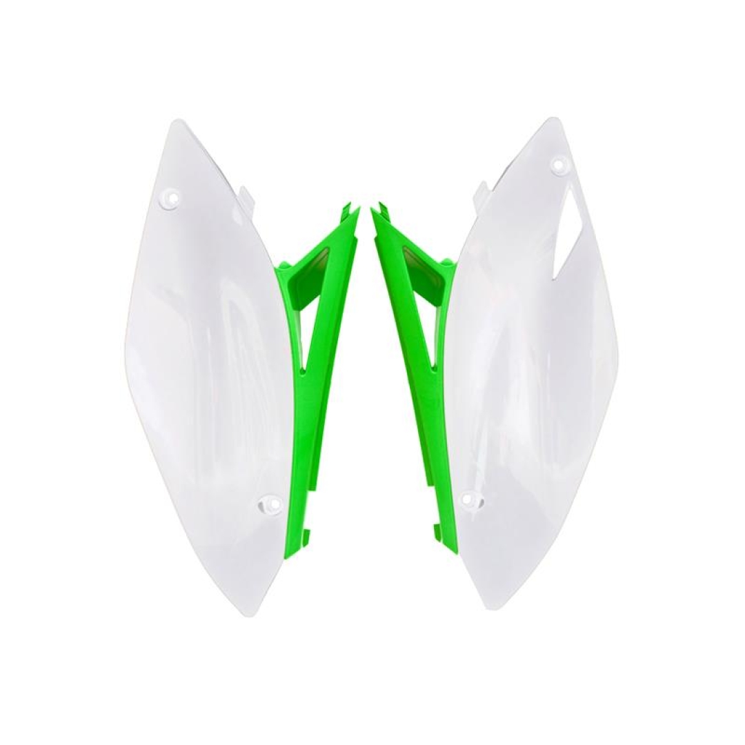 Seitenteile KXF 250 09-12 / 450 09-11 weiß/grün Kawasaki Seitenteile ZAP-Technix-Shop