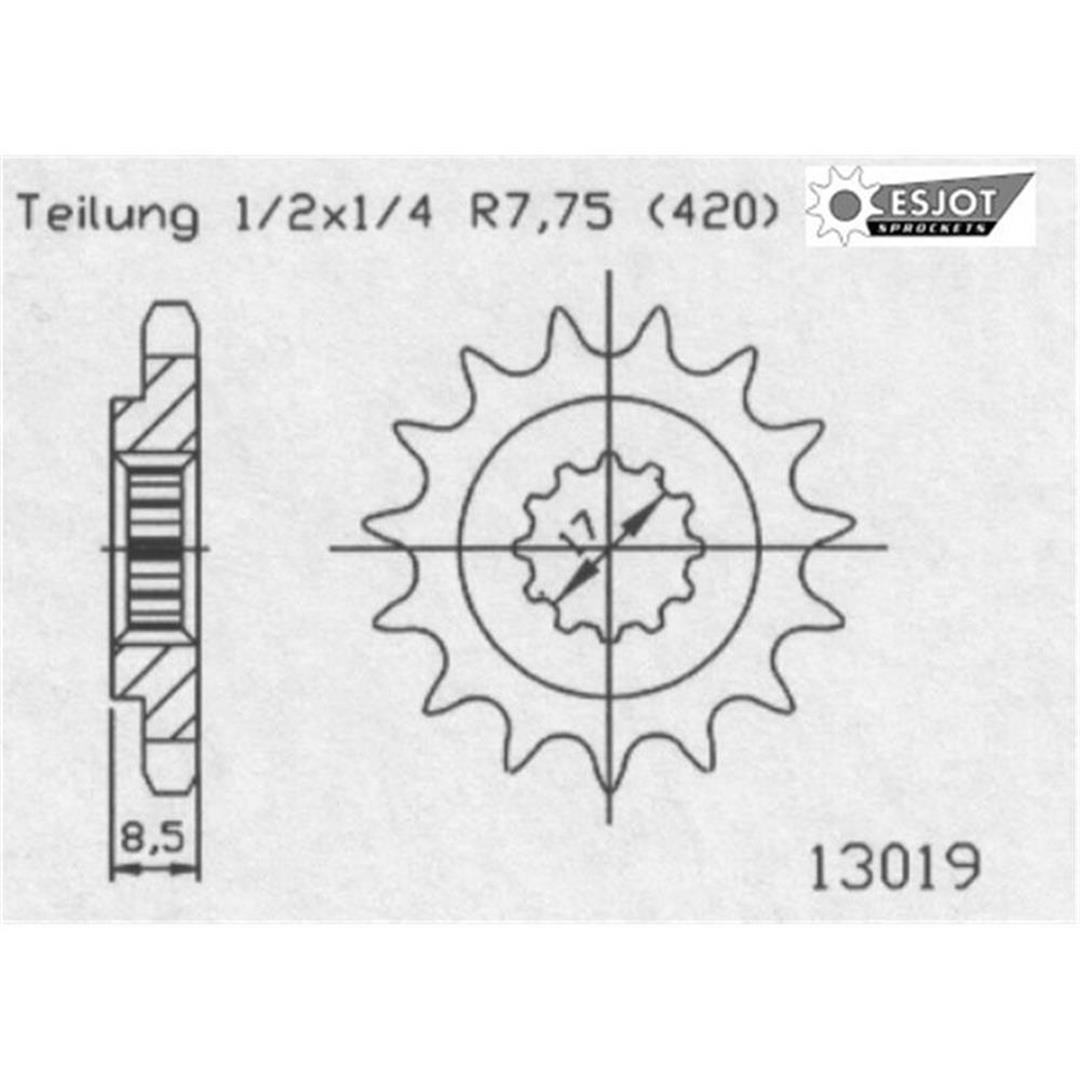 Motorritzel für KTM SX 65 02-23 14 Zähne KTM / HSQ Motorritzel ZAP-Technix-Shop