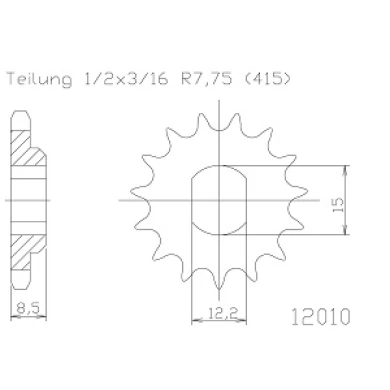 Motorritzel für KTM SX 50 13-23, Husqvarna TC 50 18-23 10 Zähne KTM / HSQ Motorritzel ZAP-Technix-Shop
