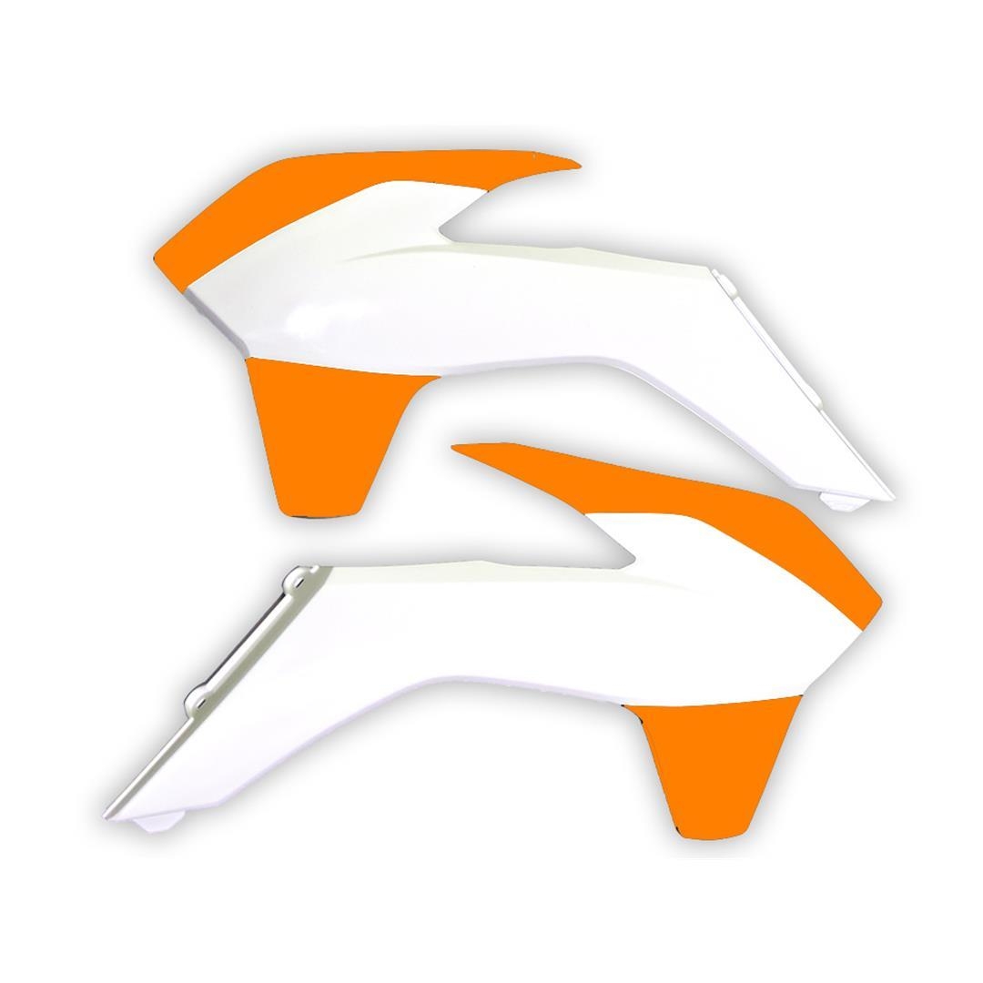 Rtech Kühlerspoiler für KTM SXF 13-15, EXC 14-16 orange/weiss RTech KTM Kühlerspoiler ZAP-Technix-Shop