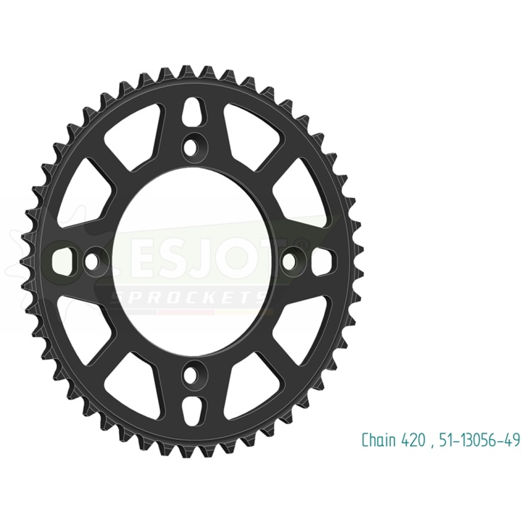 Esjot Kettenrad für KTM SX 65 25-, Husqvarna TC 65 25-, GasGas MC 65 25- 49 Zähne Schwarz Zulauf ZAP-Technix-Shop