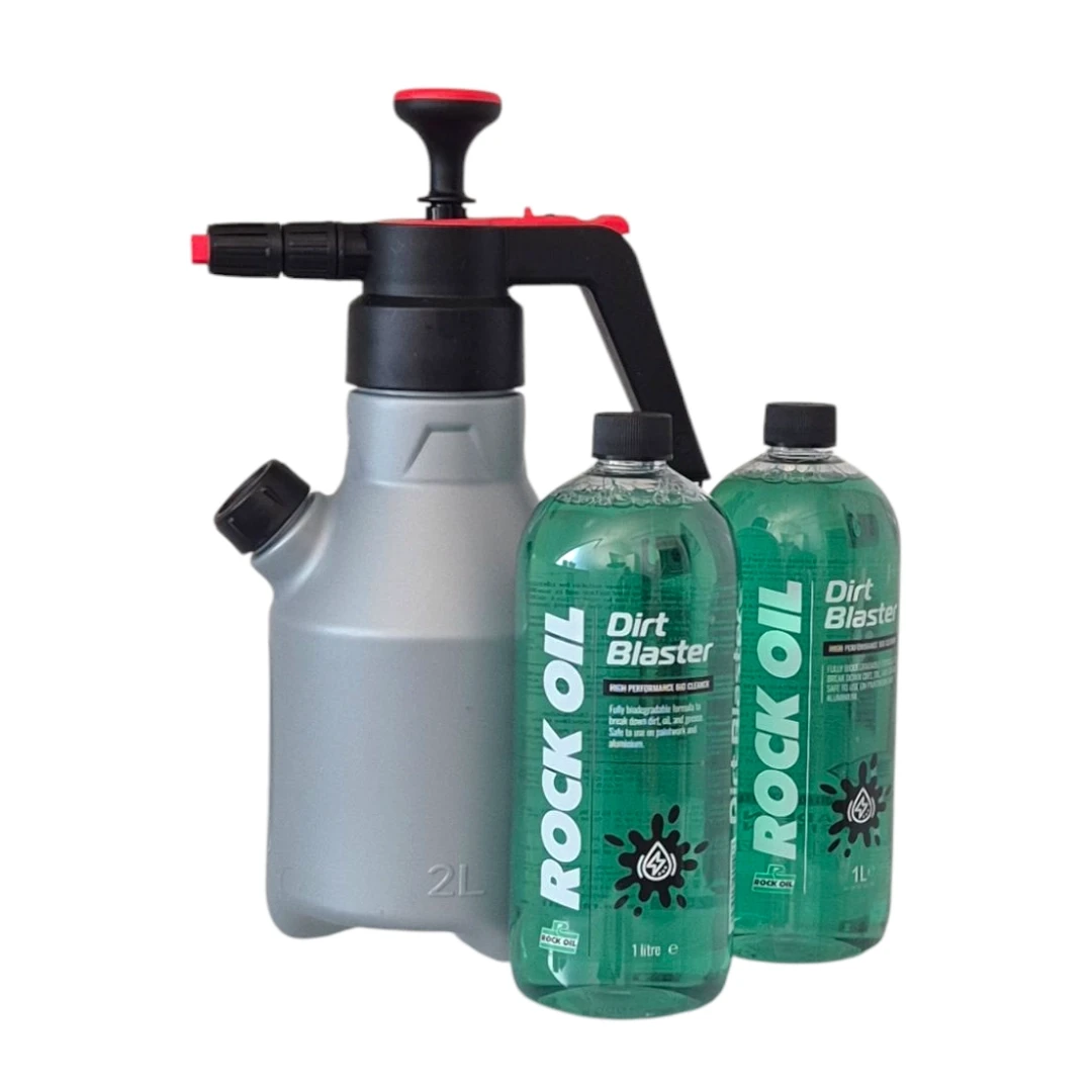 Rock Oil Dirt Blaster 2 L + 2 L Schaumsprüher – Ready to Clean! Pflegemittel ZAP-Technix-Shop